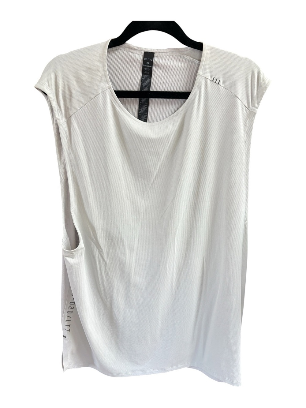 LULULEMON ATHLETICA Mesh Men's White Low Arm Tank Top Size XXL